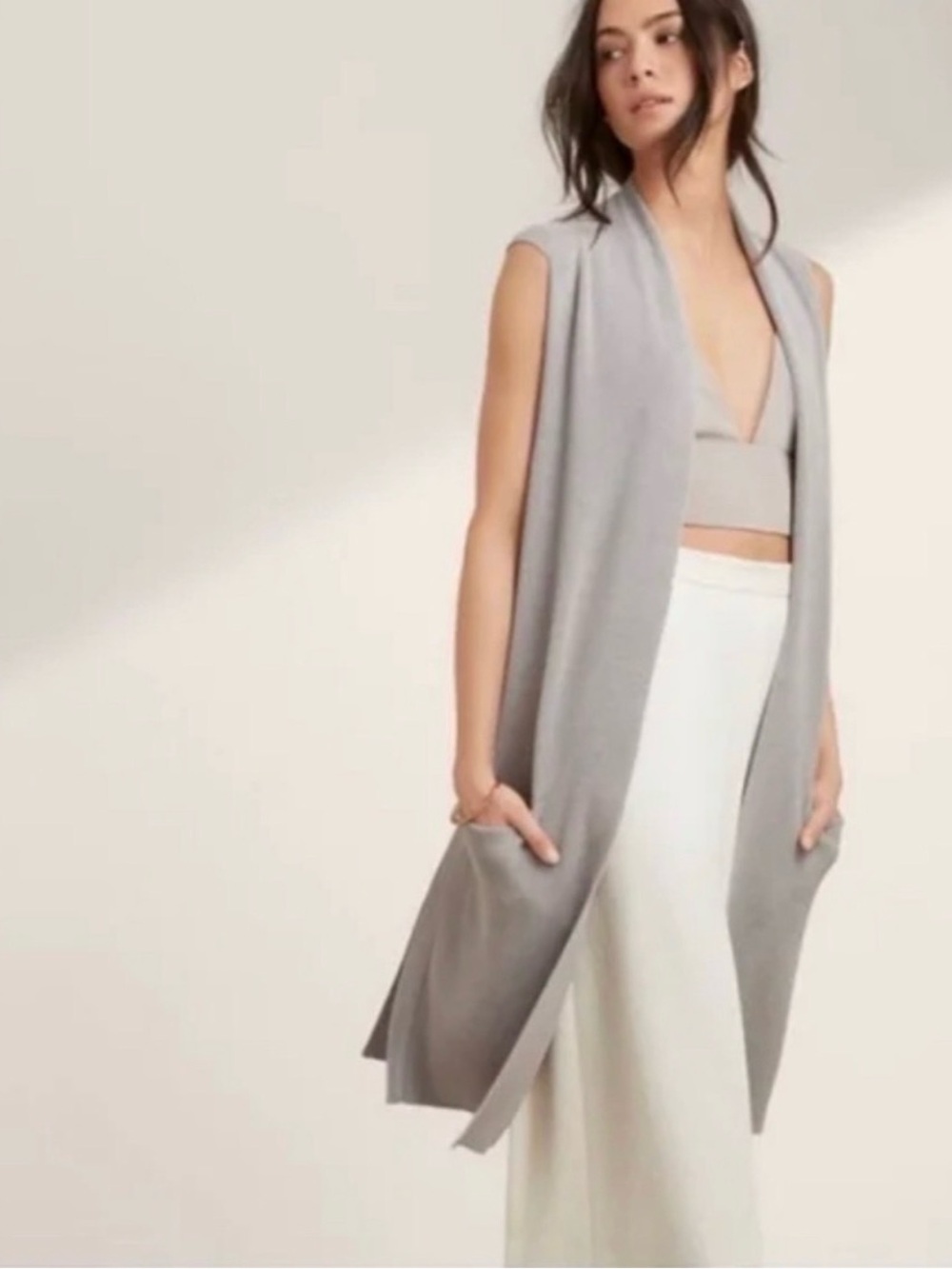 Aritzia Wilfred Olivie (or Dunkirk) Sleeveless Cardigan/Vest